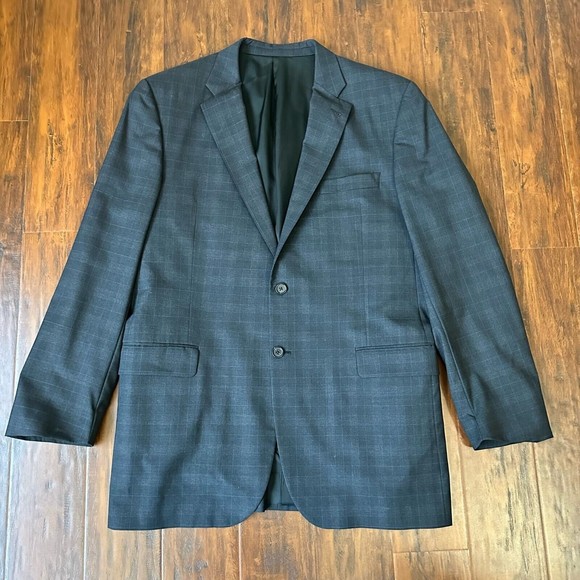 BURBERRY LONDON Bond Street Mens Sport Coat Gray Plaid Wool Jacket - Picture 4 of 12